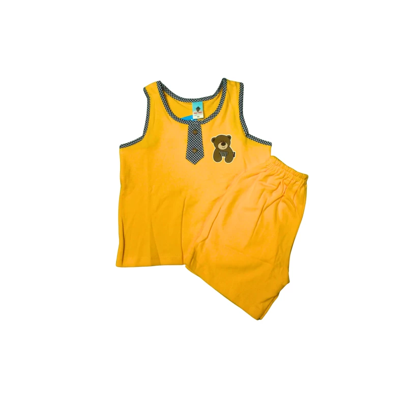 Kids Bear Print Tank Top & Shorts Set – Summer Playwear